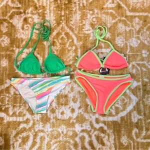 2 BNWT hot/neon 2 Piece Bikini Sets Size Xs